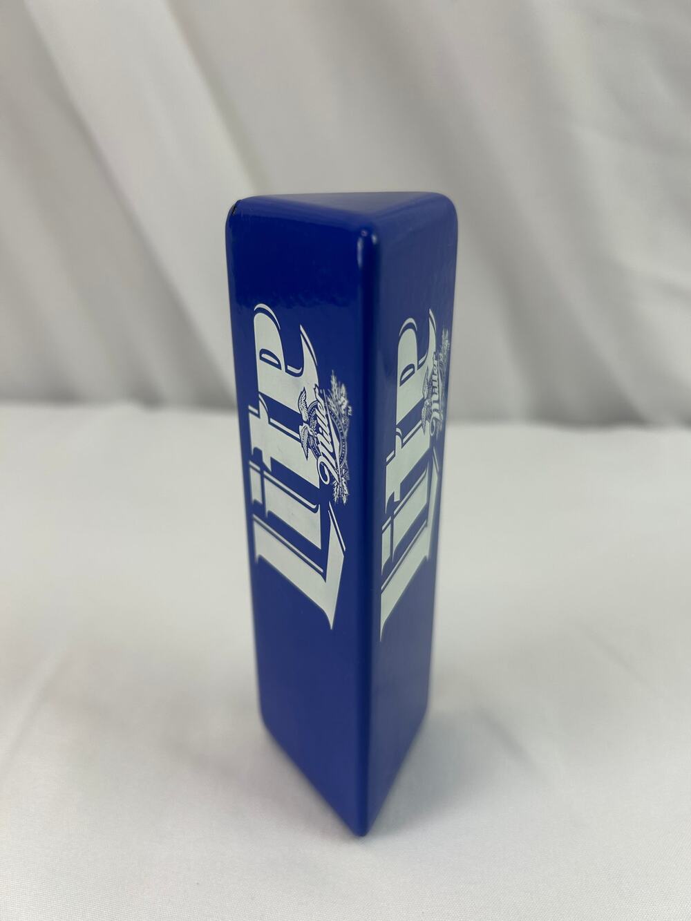 Miller Lite Blue Triangle Beer Tap Handle 5 Inch Lucite Breweriana Bar Pub